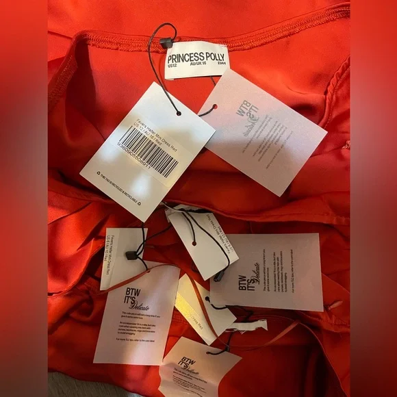 NWT Princess Polly Red satin slip dress fevers halter mini dress red - Picture 7 of 7
